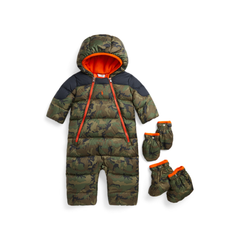 NWT polo Ralph Lauren baby Water-Repellent Down Hooded Bunting Sz 6M